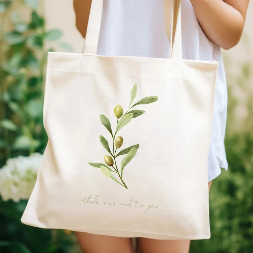 Abide in Me and I in You Canvas Tote
