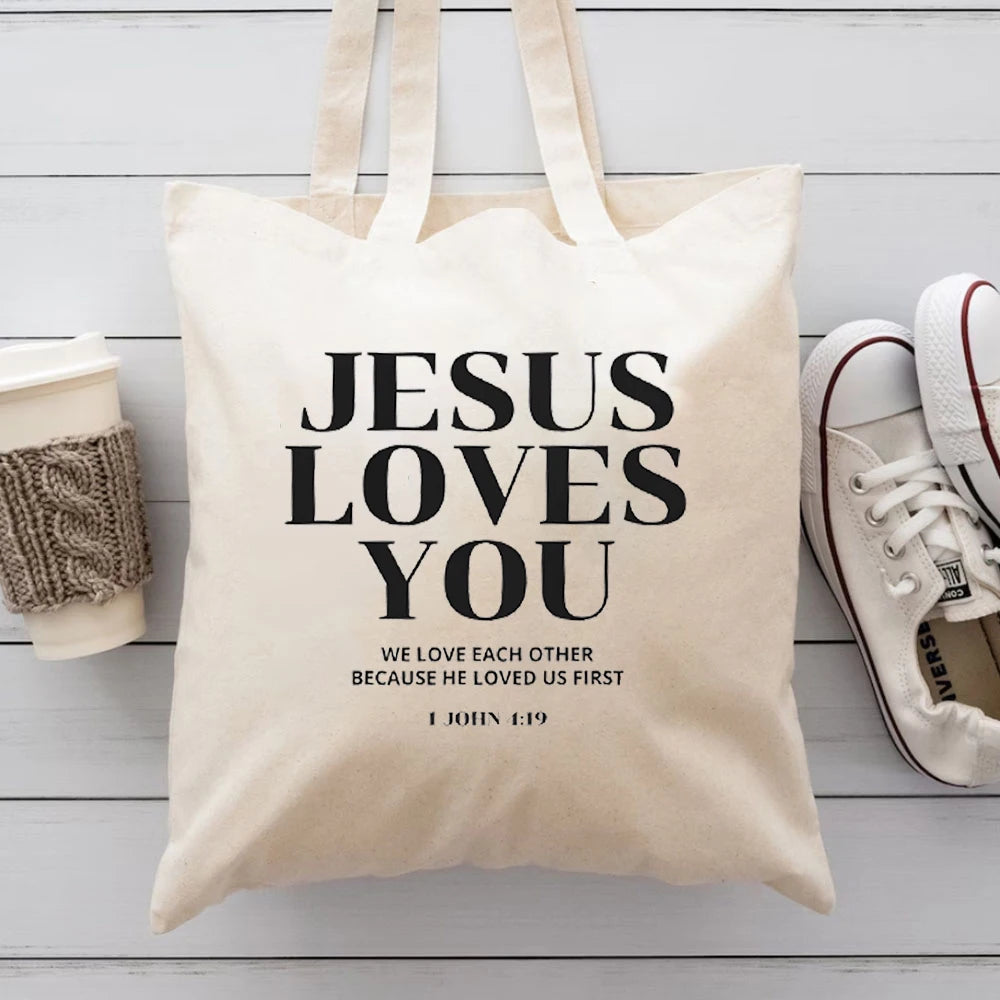 Jesus Loves You Canvas Tote