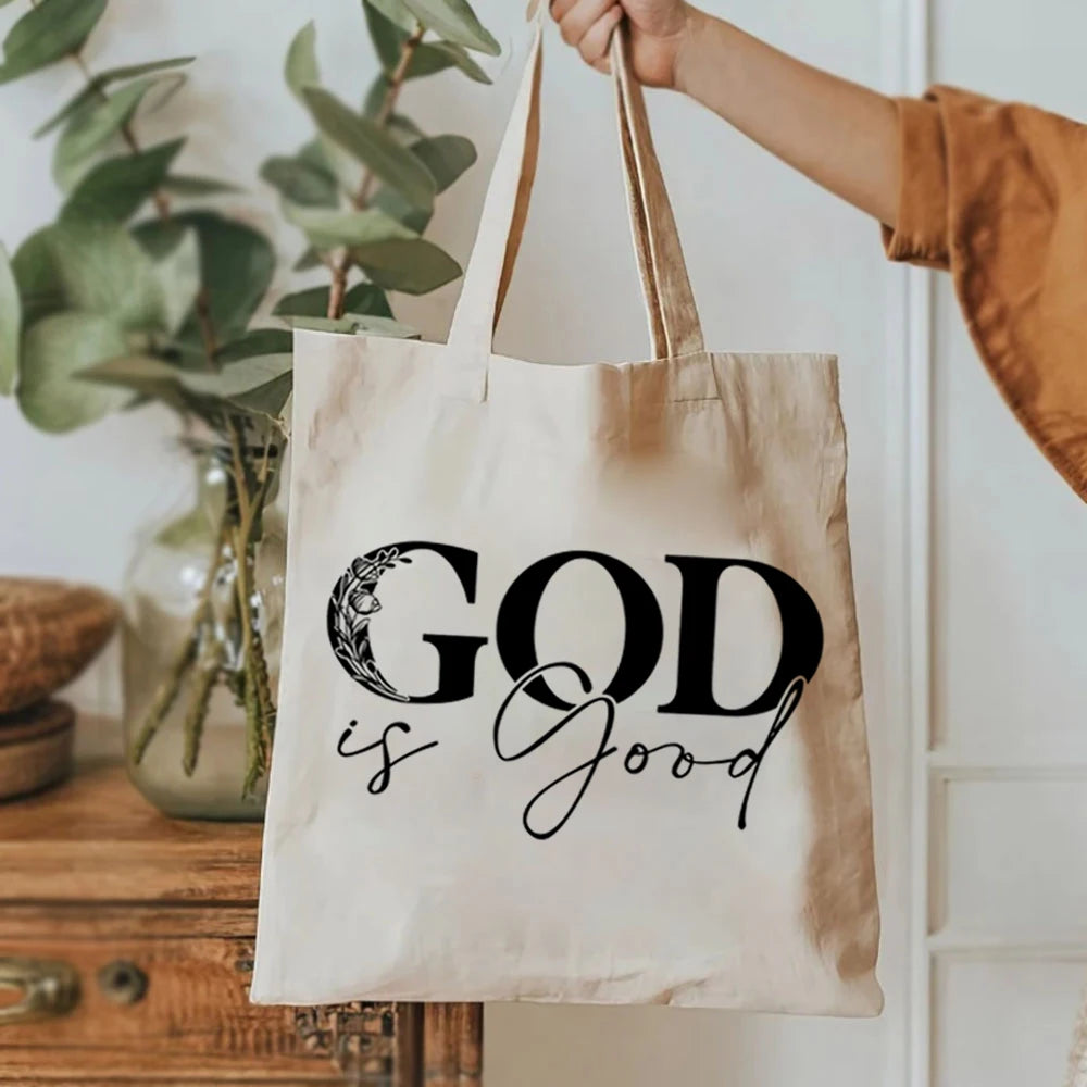 God is Good Canvas Tote