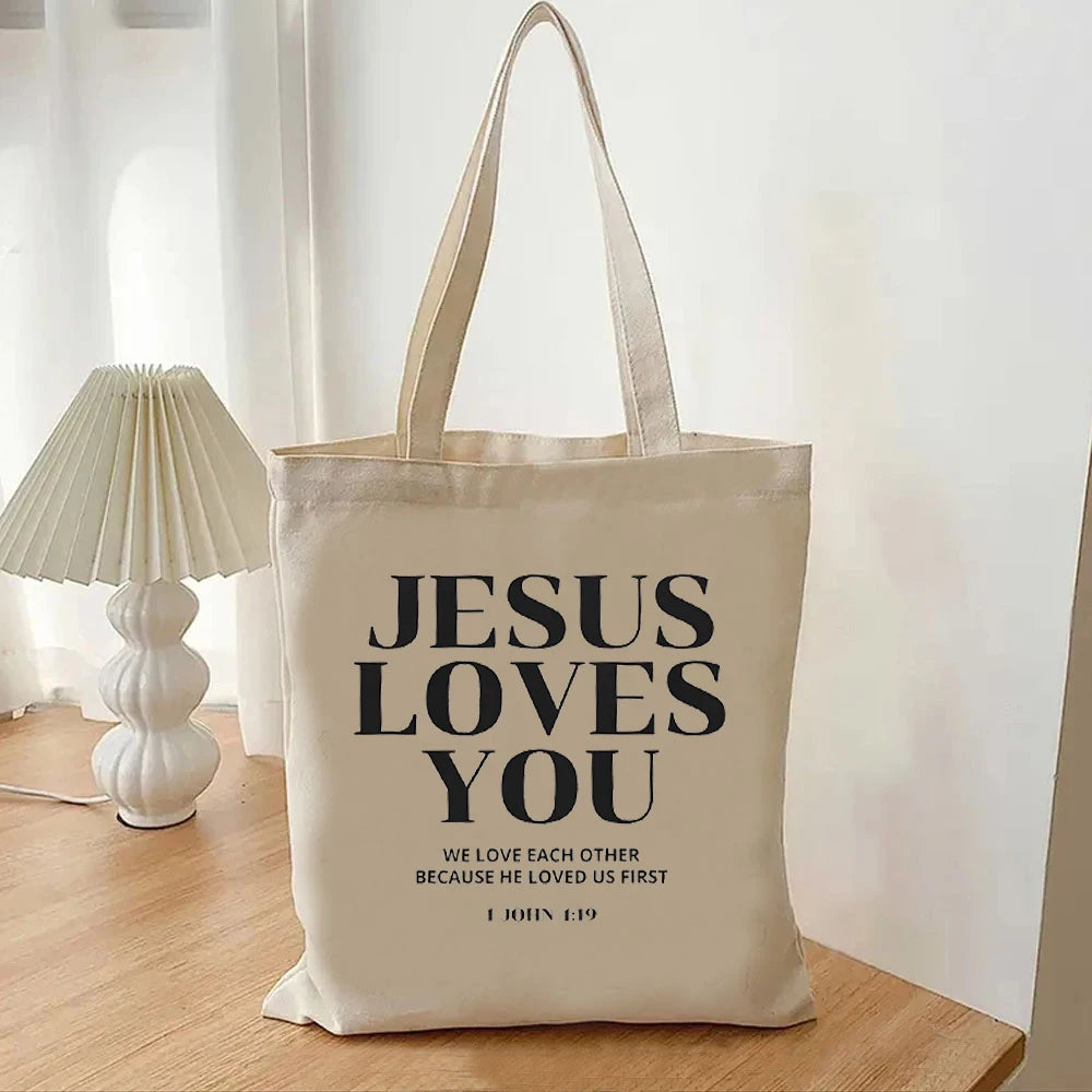 Jesus Loves You Canvas Tote