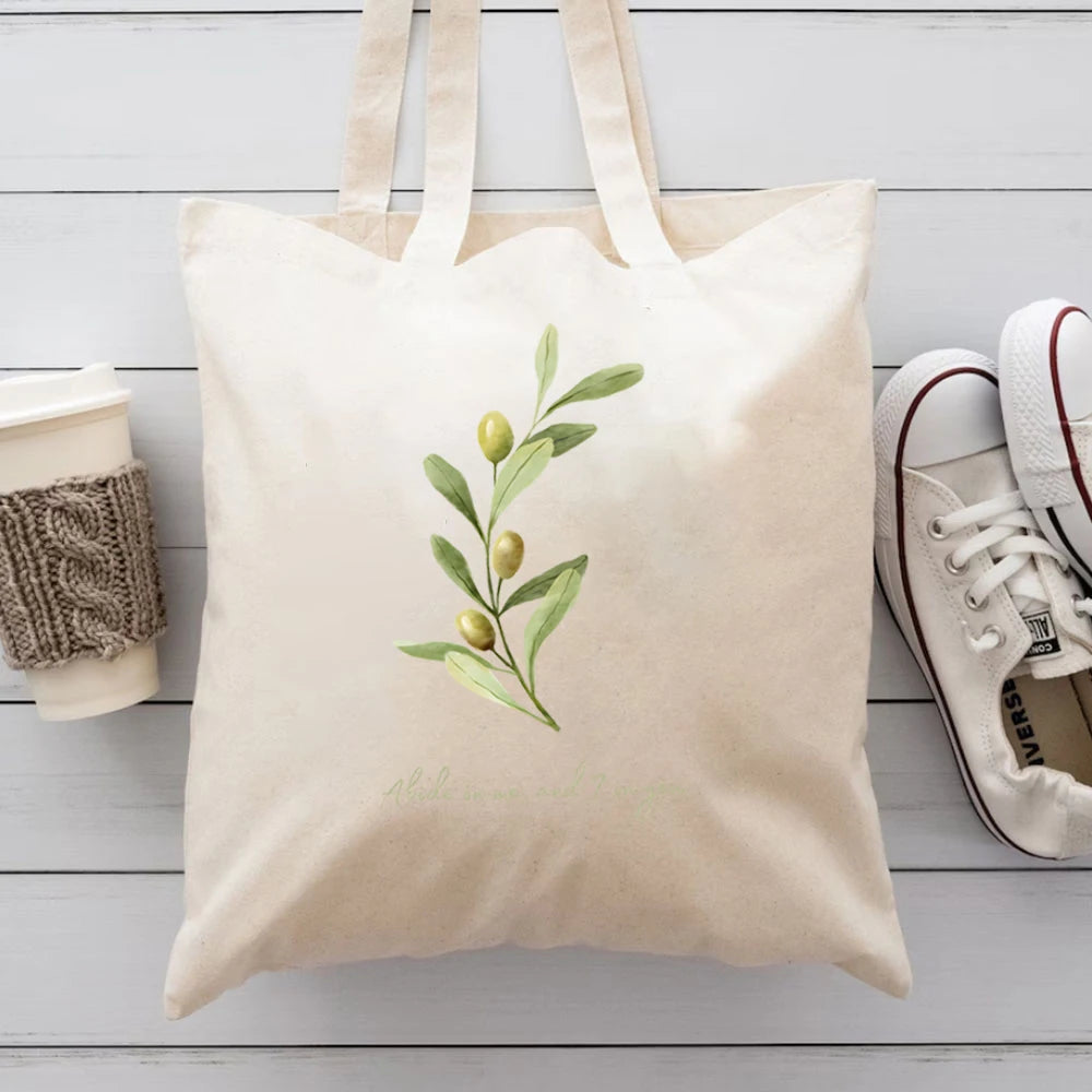 Abide in Me and I in You Canvas Tote