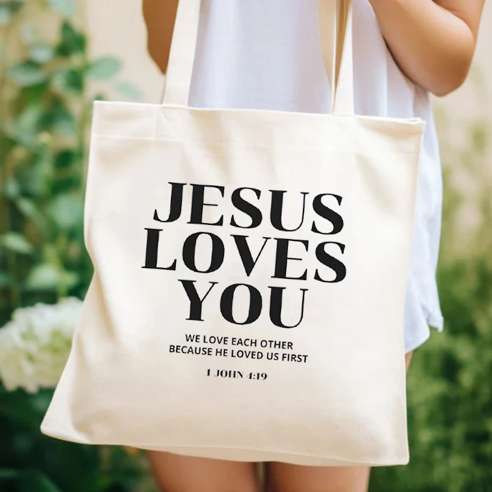 Jesus Loves You Canvas Tote