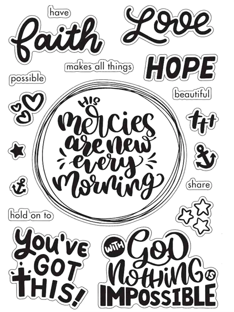 Faith Hope Love Transparent Stamps