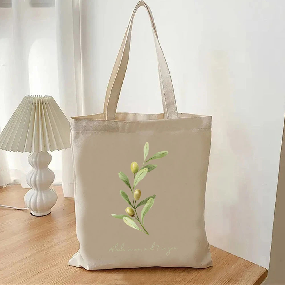 Abide in Me and I in You Canvas Tote