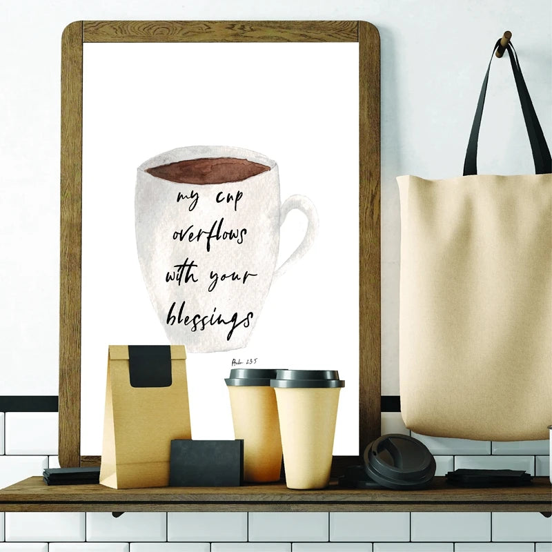 Psalm 23:5 Coffee Cup Canvas Print