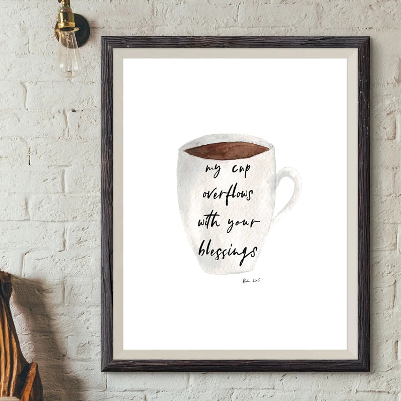 Psalm 23:5 Coffee Cup Canvas Print