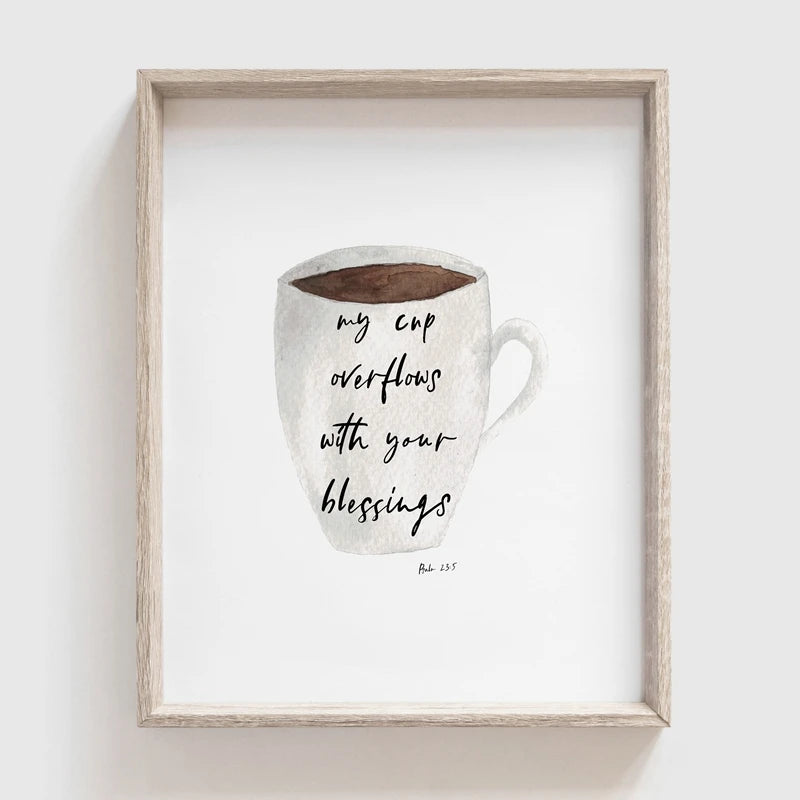 Psalm 23:5 Coffee Cup Canvas Print