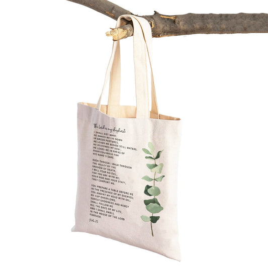 Scripture Canvas Tote