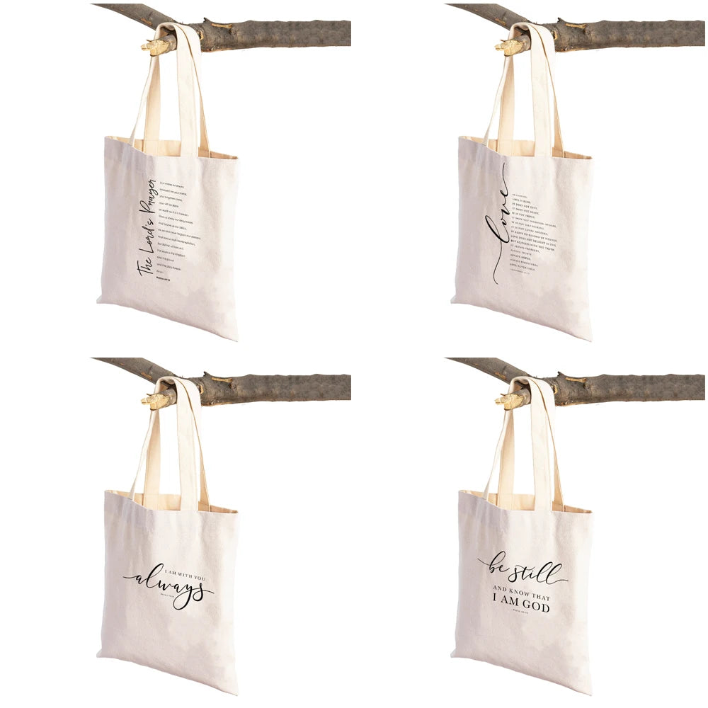 Scripture Canvas Tote